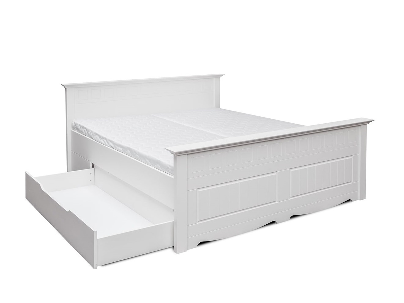 Łóżko 160 + szuflada BELLUNO ELEGANTE BIAŁE-1